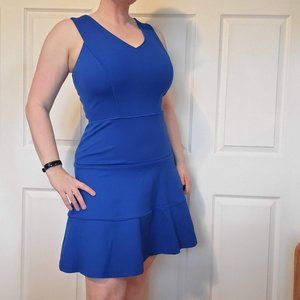 Banana Republic Tiered A-Line Ponte Dress in Cobalt - Size 8